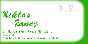 miklos rancz business card